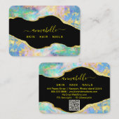 Carte De Visite *~* AP26 OPAL Rainbow QR Gold Parties scintillant (Devant / Derrière)
