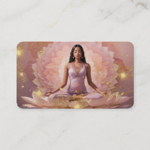 Carte De Visite *~* AP32 Dusty Rose Stars Lotus Woman QR Mandala