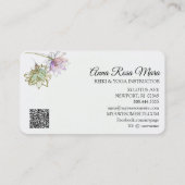 Carte De Visite *~* AP32 Lotus rose Yoga Fleur Zen QR Logo (Dos)