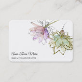 Carte De Visite *~* AP32 Lotus rose Yoga Logo Fleur Zen QR (Devant)