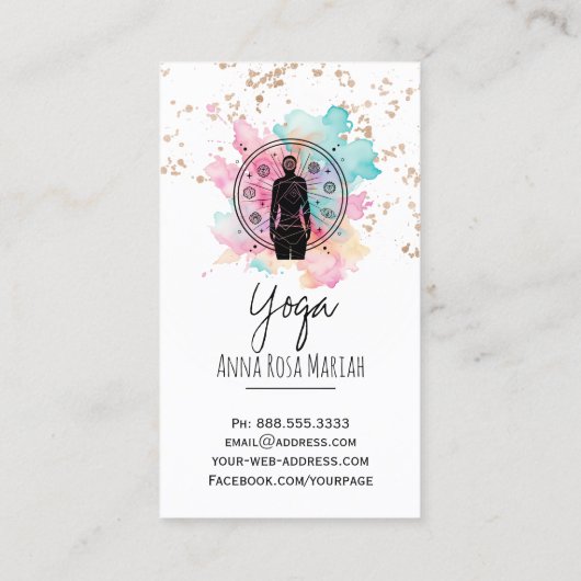 Carte De Visite *~* AP33 Parties scintillant Yoga arc-en-ciel Chak (Dos)