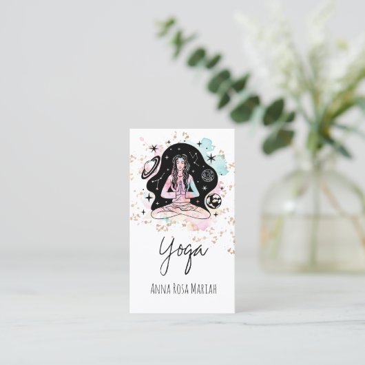 Carte De Visite *~* AP33 Yog Rainbow Chakra Parties scintillant sp (Debout devant)