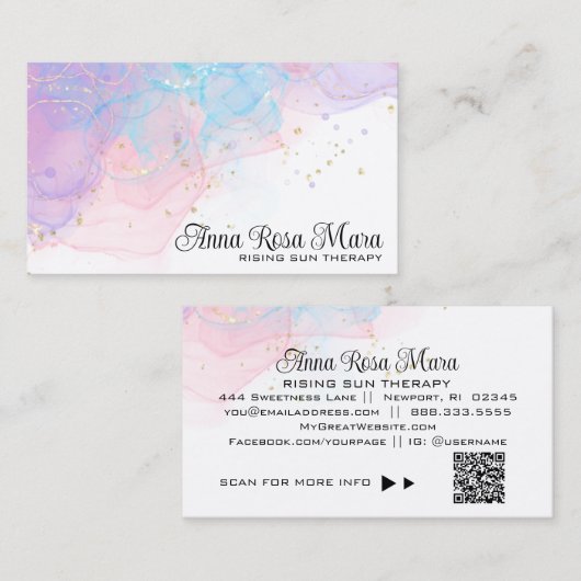 Carte De Visite *~* AP46 Elegant Ethereal Magical Parties scintill (Devant / Derrière)