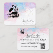 Carte De Visite *~* AP46 QR Ethereal Beach Marsh Heron Elegant (Devant / Derrière)