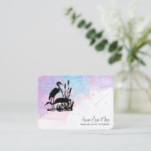 Carte De Visite *~* AP46 QR Ethereal Beach Marsh Heron Elegant (Debout devant)