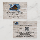Carte De Visite *~* AP49 Cabine rustique QR Planières en bois Lune (Devant / Derrière)