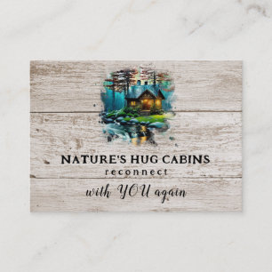 Carte De Visite *~* AP49 Cabine rustique QR Plaques en bois moelle
