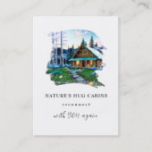 Carte De Visite *~* AP49 Chalet Cabine rustique QR Spring Birches (Devant)