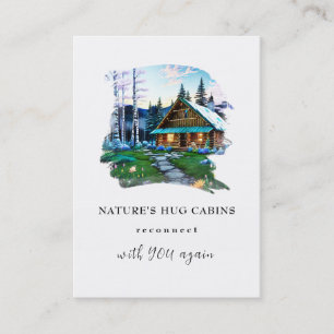 Carte De Visite *~* AP49 Chalet Cabine rustique QR Spring Birches