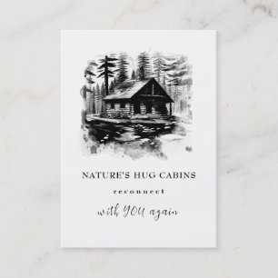 Carte De Visite *~* AP49 Rustic Cabine Cottage Lodge QR
