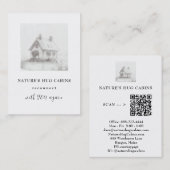 Carte De Visite *~* AP49 Rustic Cabine Cottage QR Enchanting (Devant / Derrière)
