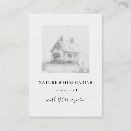 Carte De Visite *~* AP49 Rustic Cabine Cottage QR Enchanting (Devant)