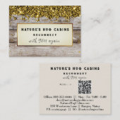 Carte De Visite *~* AP49 Rustique QR Parties scintillant en bois d (Devant / Derrière)
