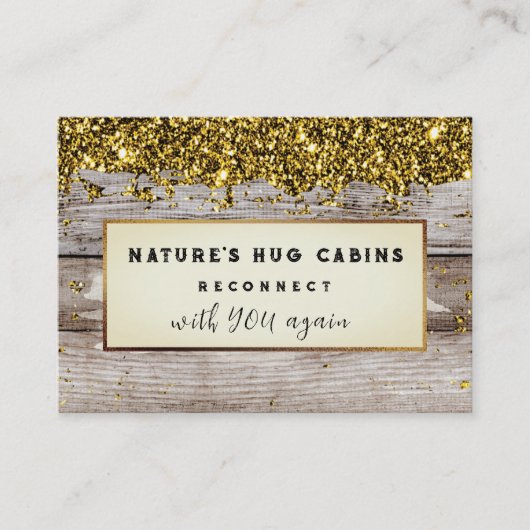 Carte De Visite *~* AP49 Rustique QR Parties scintillant en bois d (Devant)