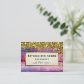 Carte De Visite *~* AP49 Rustique QR Parties scintillant en bois P (Debout devant)