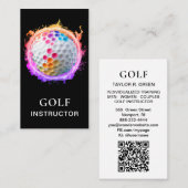 Carte De Visite *~* AP94 QR Flames Fire Rainbow Bold Golf Ball (Devant / Derrière)