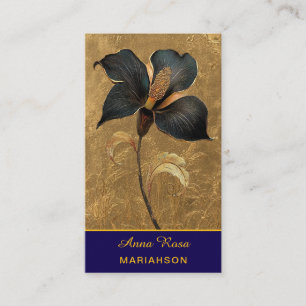 Carte De Visite *~* AP98 Élégante Fleur Or 5 Vintage QR