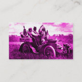 CARTE DE VISITE APACHES ET GERONIMO CONDUISANT UNE VOITURE À MOTEU (Dos)