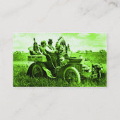 CARTE DE VISITE APACHES ET GERONIMO CONDUISANT UNE VOITURE À MOTEU (Dos)