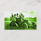 CARTE DE VISITE APACHES ET GERONIMO CONDUISANT UNE VOITURE À MOTEU (Dos)