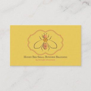 Carte De Visite Apiary Honey Farmer apiculture jaune