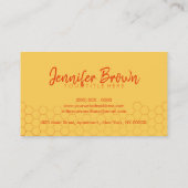 Carte De Visite Apière de la ferme d'abeilles jaune (Dos)