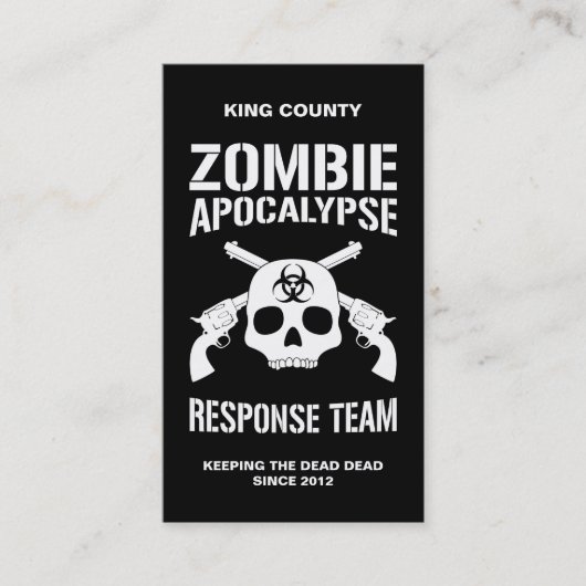 Carte De Visite Apocalypse de zombi (Devant)