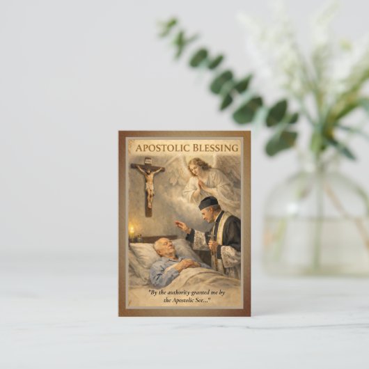 Carte De Visite Apostolic Blessing Catholic Prayer Latin  (Debout devant)