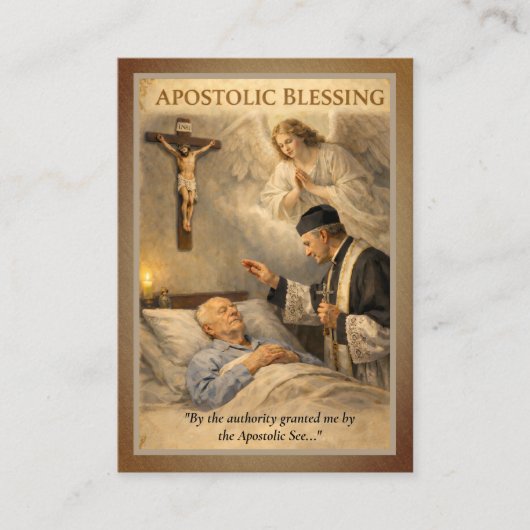 Carte De Visite Apostolic Blessing Catholic Prayer Latin  (Devant)