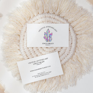 Carte De Visite Apothécaire en cristal du Nouvel Âge Coloré Simple