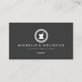 Carte De Visite Apothécaire moderne Médecine holistique Gris foncé (Devant)