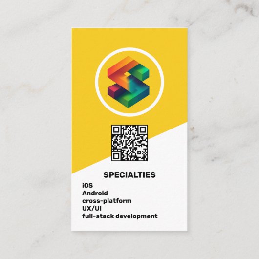 Carte De Visite App Developer - Yellow (Dos)