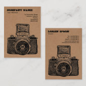 Carte De Visite Appareil-photo de carton (Devant / Derrière)