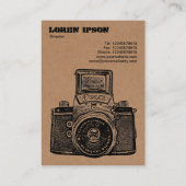 Carte De Visite Appareil-photo de carton (Dos)