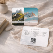 Carte De Visite Appareil photo moderne à deux objectifs avec code