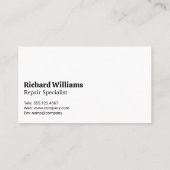 Carte De Visite Appareils de réparation (Dos)