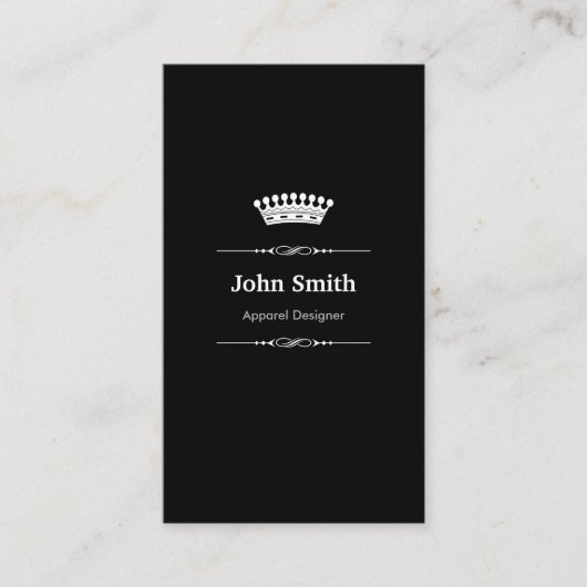 Carte De Visite Apparel Designer Elegant Royal Black White (Devant)