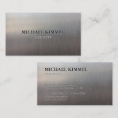 Carte De Visite Apparence de métal brossé moderne personnalisable (Devant / Derrière)