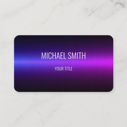 Carte De Visite Apparence en métal mauve en acier inoxydable clair (Devant)