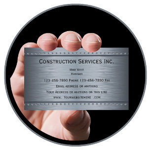 Carte De Visite Apparence métallique de construction