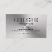 Carte De Visite Apparence métallique de plaque professionnelle (Dos)