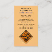 Carte De Visite Apparence Moderne de Bois Veiné - Code QR Monogram (Dos)