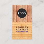 Carte De Visite Apparence professionnelle de grain de bois - Logo  (Devant)