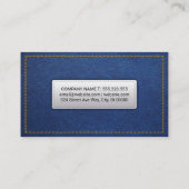 Carte De Visite Apparences jaunes | Arrière - plan en cuir bleu (Dos)