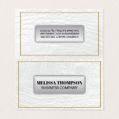 Carte De Visite Apparences jaunes | Texture en cuir blanc (Extérieur déplié)