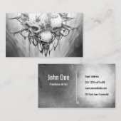 Carte De Visite Apparition de la mort : crâne gothique (Devant / Derrière)