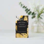 Carte De Visite Apparition silencieuse | Design abstrait d'or mode (Debout devant)