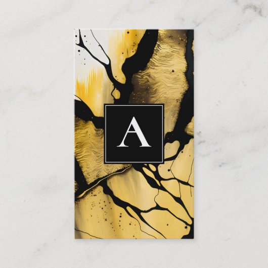 Carte De Visite Apparition silencieuse | Design abstrait d'or mode (Devant)
