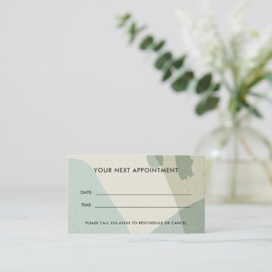 CARTE DE VISITE APPARTEMENT D'ART ABSTRAIT AQUA BLEU MODERNE RUSTI (Debout devant)