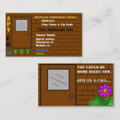 Carte De Visite Appartement pour le loyer (Devant / Derrière)